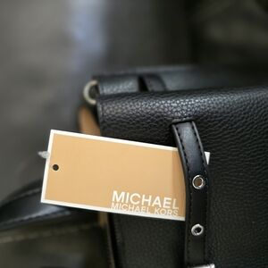 MICHAEL Michael Kors Emilia Small Satchel Black Leather HandBag